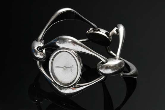 Chopard Silber 925 Damen Armbanduhr in Brutalismus Façon, Handaufzug, um 1970, 86,45g, L. 17,5cm, gangbar, Glas stark zerkratzt (keine Garantie auf Werk und Funktionalität) - photo 1