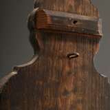 Kleiner Spiegel mit geschliffenen Dekorationen in Bleifassung auf Holz montiert, 18.Jh., 47x21cm, Altersspuren, Defekte - Foto 6