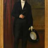 Glaize, Auguste Barthélémy (1807-1893) "Ganzfiguriges Portrait eines jungen Mannes mit Brille" 1842, Öl/Leinwand doubliert, m.r. sign./dat., ca. 212x104 (m.R. ca. 226x118cm), rest. - фото 2