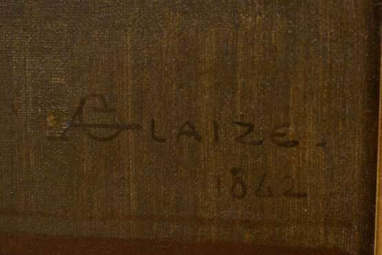 Glaize, Auguste Barthélémy (1807-1893) "Ganzfiguriges Portrait eines jungen Mannes mit Brille" 1842, Öl/Leinwand doubliert, m.r. sign./dat., ca. 212x104 (m.R. ca. 226x118cm), rest. - photo 9