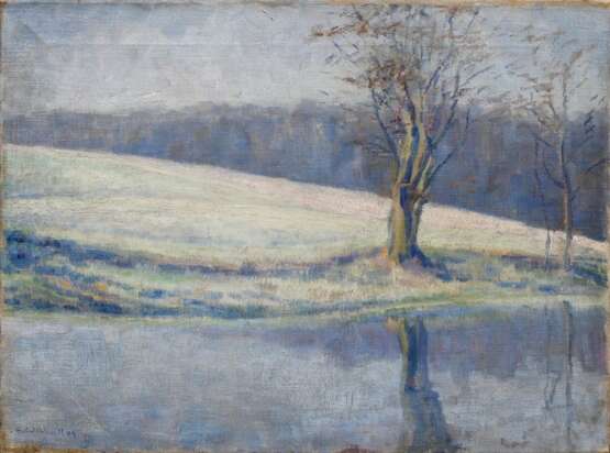 Wohlwill-Thomae, Emmy (1883-1961) "Bäume am Wasser" 1909, Öl/Leinwand, u.l. sign./dat., 45,5x60cm, leicht verschmutzt, Provenienz: Slg. Fam. Wohlwill - Foto 1