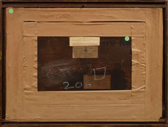 Robins, Thomas Sewell (1810-1880) "Fischer in rauer See vor Küste" 1852, Aquarell/Papier auf Holz kaschiert, u.r. sign./dat., verso bez., Prunkrahmen (kleine Defekte), 34,5x51cm (m.R. 54,5x71cm) - фото 4