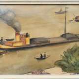 Wohlwill-Thomae, Emmy (1883-1961) "Frachtschiff", Aquarell/Feder/Bleistift, u.r. monogr., 18x34,2cm (m.R. 19,5x37,5cm), kleine Defekte der Maloberfläche, Provenienz: Slg. Fam. Wohlwill - Foto 2