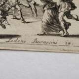 5 Küsel, Matthäus (1629-1681) "Caverna d‘Eolo (11. Blatt), Valle co‘l fiume Xanto (12. Blatt), Cedrara (16. Blatt), Anfiteatro (15. Blatt)", Bühnenbilder aus der Oper "Il Pomo d’Oro" und ein unbekanntes "Bühnenbild", Kupferstiche, 3x i.d. Platte sign., n - Foto 12