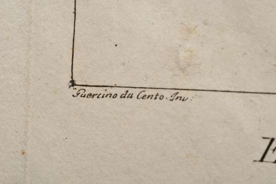 Bartolozzi, Francesco (1728-1815) "Heilige Familie", Radierung, u. i.d. Platte sign., nach Guercino da Cento (?), im Passepartout montiert, PM 40,7x28,7cm, BM 56x40,5cm (m.PP. 63x45cm), Altersspuren, ehem. Slg. Walter Vonficht/Allgäu - Foto 4