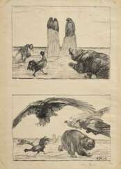Gaul, August (1869-1921) "Necken und Reizen bei Strafe verboten!", Lithographie, 6/30, u.r. sign./num., u.r. im Stein sign., im Passepartout montiert, BM 43x30,8cm (m.PP. 50x40cm), fleckig, vergilbt