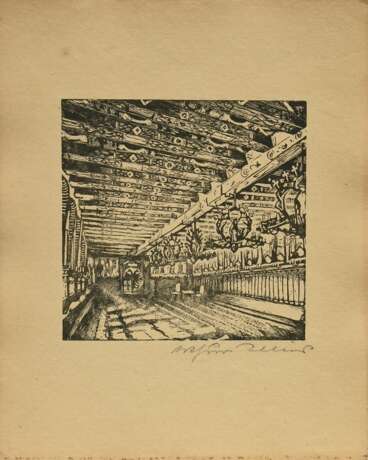 7 Illies, Arthur (1870-1952) "Innenraum Ansichten", Radierungen, je u.r. sign., 6x gerahmt, PM je ca. 16,7x16,7cm (m.R. 30x25,5cm), BM 32x25,5cm, vergilbt und min. fleckig - photo 3