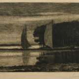 Leistikow, Walter (1865-1908) "Segelboote", Radierung, u. Stempelsign./bez., im Passepartout montiert, 24,5x34,5cm, BM 34x44cm (m.PP. 55,5x66cm), lichtrandig - фото 1