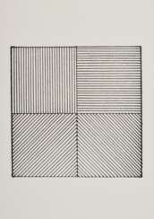 Lewitt, Sol (1928-2007) "Lines in four directions" 1976, Hochdruckverfahren, 110/1000, verso num., aus Rubber Stamp Portfolio, 20,4x20,4cm, Hrsg. Museum of Modern Art, New York, mit dazugehörigem Umschlag