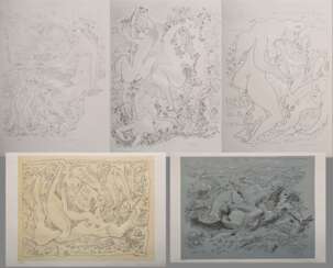 5 Masson, André (1896-1987) "Sujets érotiques", (Farb-) Lithographien, 120/150, je u. sign./dat., z.T. min. Defekte, 53,7x75,5-75,5x53,7cm