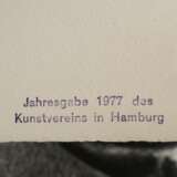 Mattheuer, Wolfgang (1927-2004) "Die Flucht des Sisyphos" 1971/1977, Lithographie, 43/100, u. sign./num., Ausgabe für den Hamburger Kunstverein 1977, PM 64,5x48,7cm, BM 75,7x56,8cm, gerollt, leicht vergilbt - Foto 5