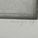Meckseper, Friedrich (1936-2019) „L’Artiste“ 1969, Farbradierung, 76/100, u. sign./dat./num., PM 29,8x27,5cm (m.R. 58,2x45,2cm), außerhalb der Darstellung fleckig - Foto 3