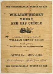 Ausstellungsplakat "William Sidney Mount and His Circle, 31. Januar - 1. April 1945", im Passepartout montiert, 54,8x39,3cm (m.PP. 65x50cm), div. Defekte, rest.