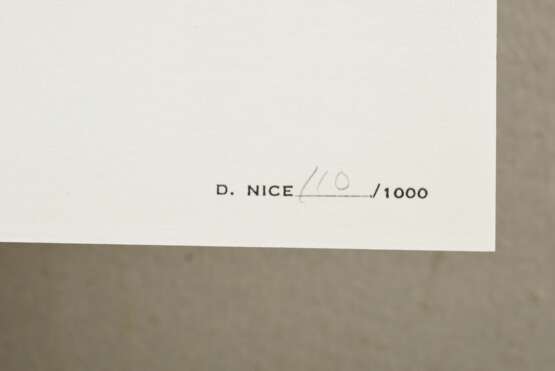 Nice, Don (1932-2019) "Bear with Predella" 1976, Hochdruckverfahren, 110/1000, verso num., aus Rubber Stamp Portfolio, 20,4x20,4cm, Hrsg. Museum of Modern Art, New York, mit dazugehörigem Umschlag - Foto 2