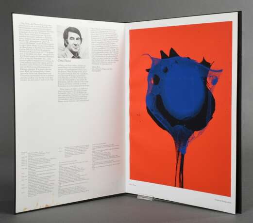 4 Piene, Otto (1928-2014) "o.T." (Blue Poppys) 1978, Farbserigraphien, in Portfolio mit Begleittext, e.a. (außerhalb der Auflage von 200), je u. sign./dat./bez., Edition "Galerie Klaus Lüpke/ Ffm.", BM 41,5x28,3cm, z.T. min. berieben, 1 Blatt mit Kratzer - Foto 1