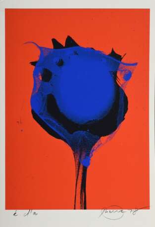 4 Piene, Otto (1928-2014) "o.T." (Blue Poppys) 1978, Farbserigraphien, in Portfolio mit Begleittext, e.a. (außerhalb der Auflage von 200), je u. sign./dat./bez., Edition "Galerie Klaus Lüpke/ Ffm.", BM 41,5x28,3cm, z.T. min. berieben, 1 Blatt mit Kratzer - photo 5
