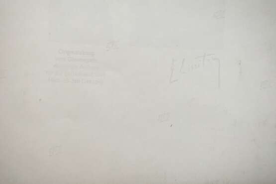 Lissitzky, El (1931-2020) "Kurt Schwitters" 1924/1985, Fotografie, Griffelkunst, verso Stempelsign. und Nachlassangabe, BM 39,5x29,5cm, a. o. Rand Montagereste, leichte Lagerspuren - Foto 3