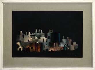 Siemers, Kurt Hartwig (1907-1988) "Stadtansicht" 1966, Collage, u.r. sign./dat., 46x66cm (m.R. 68,2x88,2cm)