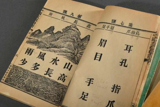 3 Diverse chinesische Holzschnitt Bücher: Sagen- und Kinderlesebuch, ca. 21x13,5/20x13cm, Gebrauchsspuren - фото 11