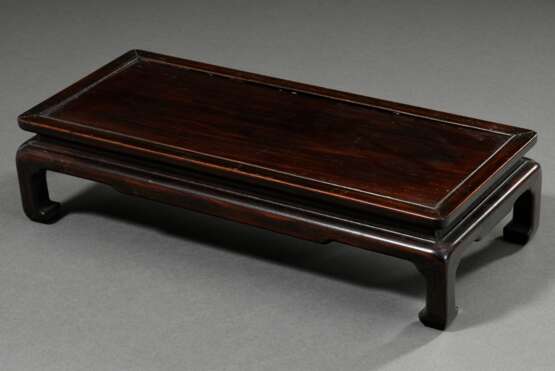 Niedriger Blackwood Sockel oder Stand in schlichter Façon, China um 1900, 12,5x51x22cm - Foto 1