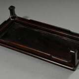 Niedriger Blackwood Sockel oder Stand in schlichter Façon, China um 1900, 12,5x51x22cm - Foto 2