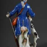 Polychrom staffierte Meissen Figur „Jäger mit Hund und Rebhuhn“ in seltener Farbgebung, Entw.: Peter Reinicke um 1753/1754, Ritznr.: 60248/1302, 20.Jh., H. 14,5cm - фото 3