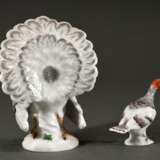2 Diverse polychrom staffierte Meissen Miniaturfiguren „Vögel“, 20.Jh.: "Truthenne" (Modellnr.: 77013, H. 4,8cm) und "Truthahn" (Modellnr.: 77259, Formernr.: 160, H. 10,5cm) - photo 3