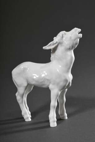 Meissen Figur „Junger Esel", Weißporzellan, Entw.: Erich Hösel 1943, Modellnr: 78778, Weißzeichen, H. 15,5cm - photo 1