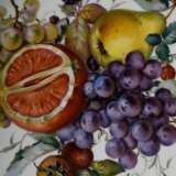 Runder Meissen Obstteller mit polychromer Bemalung "Früchte" und Goldrand, 20. Jh., Ritznr.: 79B/603, Malernr.: 241013/135, Ø 35cm - Foto 5
