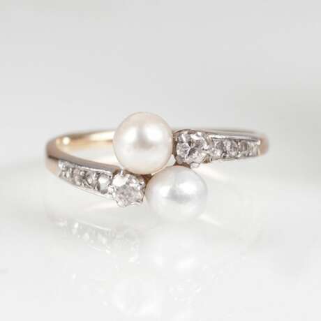 Jugendstil-Diamant-Perl-Ring - photo 1