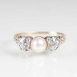 Jugendstil-Diamant-Perl-Ring - Foto 1