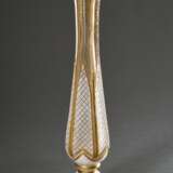 Biedermeier Vase in weißem Überfangglas mit Golddekor, H. 31,5cm, Gold berieben - photo 1