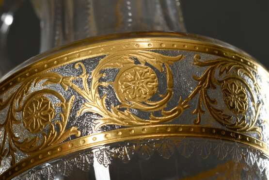 Saint Louis Karaffe „Thistle“ mit Goldstaffage, H. 31,5cm, Goldstaffage min. berieben - photo 3