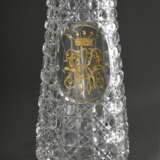 Baccarat Kristall Kanne mit Goldmonogramm unter Krone, H. 22,5cm - Foto 2