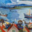 Tom Hops (Hamburg 1906 - Hamburg 1976). Blick über Blankenese auf die Elbe. - Auction archive