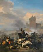 Ян ван Хухтенбург. Jan van Huchtenburgh (Haarlem 1647 - Amsterdam 1733). Schlacht um eine Burg.