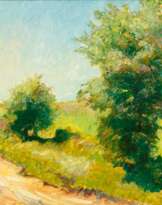 Arthur Illies (Hamburg 1870 - Lüneburg 1952). Heideweg mit Weißdorn.