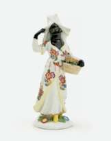 Johann Friedrich Eberlein (Dresden 1695 - Meissen 1749). Afrikanerin mit Früchtekorb.