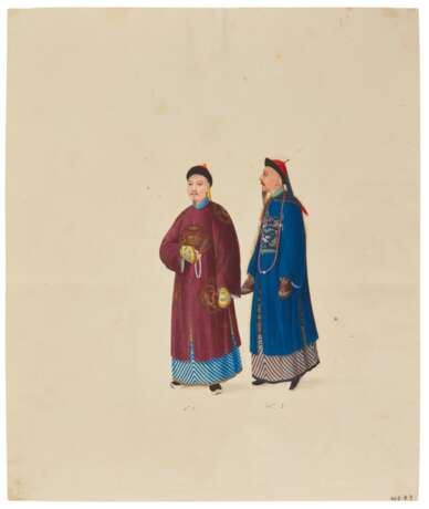Album of 84 Chinese watercolours, c.1790s, in contemporary album - Foto 1