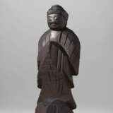 A CARVED WOOD SCULPTURE OF A STANDING NYORAI (BUDDHA) - photo 2