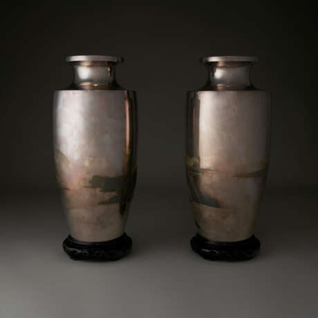 A PAIR OF SILVER PRESENTATION VASES - photo 8