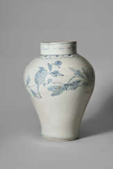 A BLUE AND WHITE PORCELAIN JAR WITH BUTTERFLY