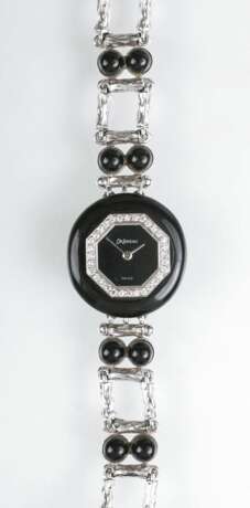 Vintage Damen-Armbanduhr mit Onyx und Diamanten von Juwelier Wilm - Foto 1