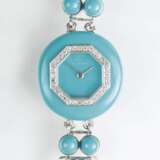 Vintage Damen-Armbanduhr mit Türkisen und Diamanten von Juwelier Wilm - Foto 1