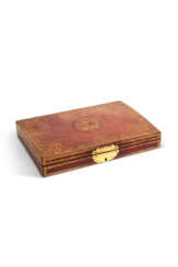 A LOUIS XV GILT-TOOLED RED LEATHER COFFRET