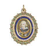 A RENAISSANCE-STYLE ENAMELLED GOLD BOITE A PORTRAIT SET WITH A MINIATURE OF PHILIPPE IV OF SPAIN - фото 1