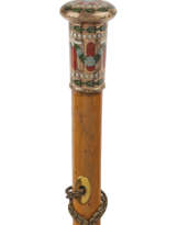 A GERMAN GOLD-MOUNTED HARDSTONE WALKING STICK