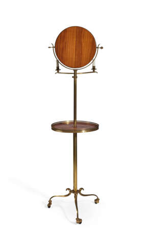 A FRENCH BRASS AND TULIPWOOD TOILET MIRROR - Foto 2