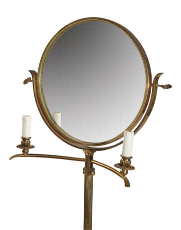 A FRENCH BRASS AND TULIPWOOD TOILET MIRROR - photo 3