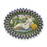 A FRENCH POST-PALISSY EARTHENWARE OVAL FOOTED 'NYMPHE DE FONTAINEBLEAU' DISH - фото 1